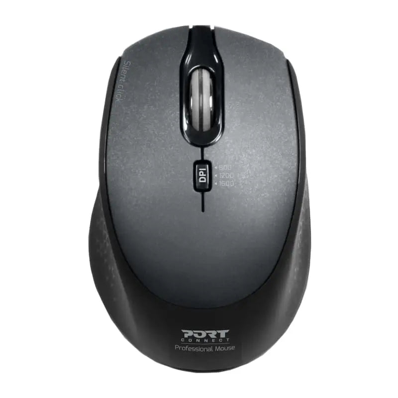 Port Wireless Silent 3600DPI 3 Button USB and Type-C Dongle Mouse – Black Port