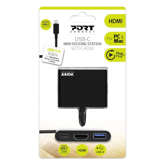 Port Connect Type-C to HDMI | USB3.0 | Type-C 60W PD Power Dock Port