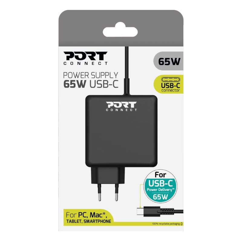 Port Connect Type-C 65W Universal Notebook Adapter Port