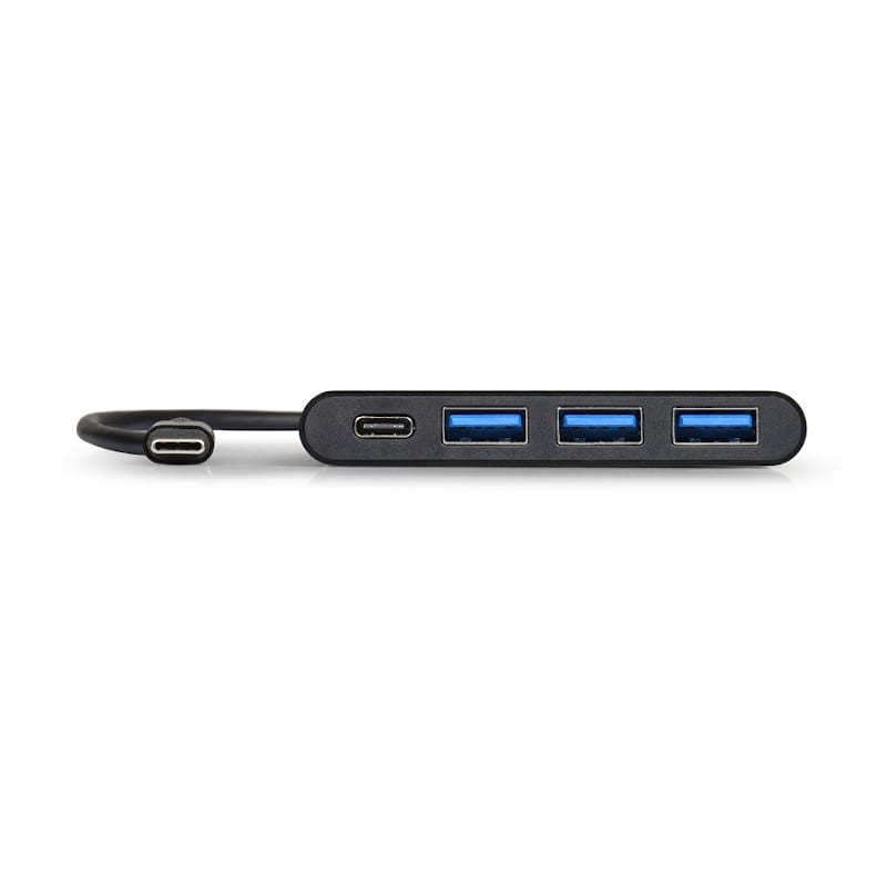 Port USB Type-C to 3 x USB3.0 and 1 x Type-C PD 30cm 4 Port Hub – Black Port