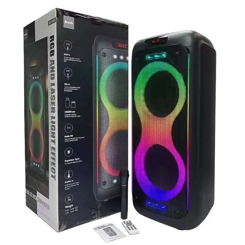 Portable RGB Colourful Lights 10 inch Wireless Speaker Y.M Techprops