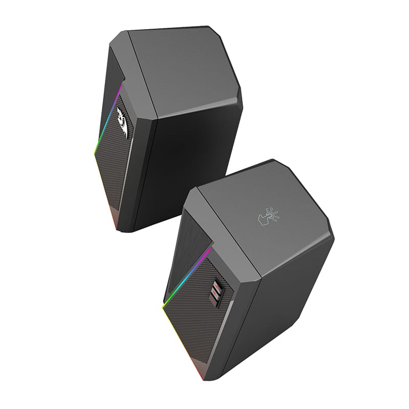 REDRAGON 2.0 Satellite Speaker ANVIL 2 x 3W RGB USB|Aux Gaming Speaker – Black