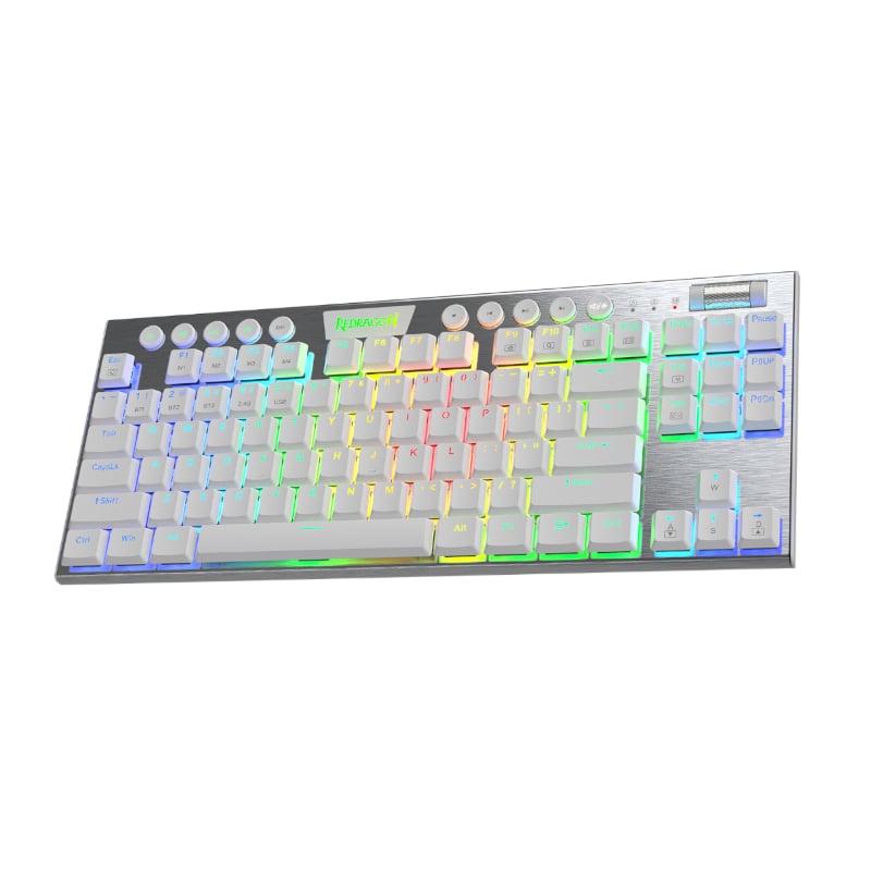 REDRAGON HORUS 87KEY RGB LED SUPER-SLIM ALU FRAME – White