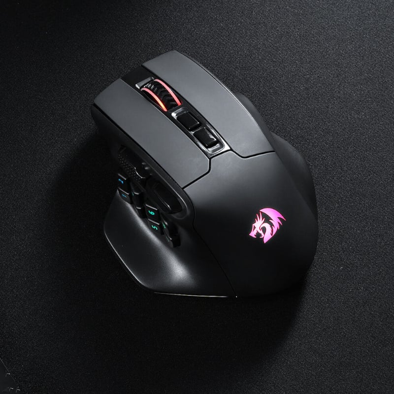 REDRAGON Aatrox Wireless 6200DP RGB MMO Gaming Mouse – Black