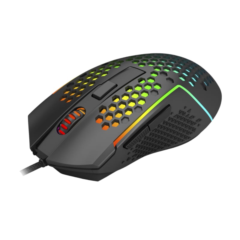 REDRAGON Reaping 6200DPI RGB LightWeight 65g Gaming Mouse – Black