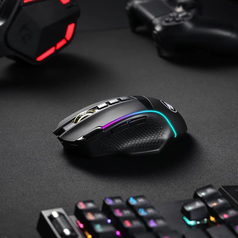 REDRAGON Enlightment 19000DPI RGB Wireless Gaming Mouse – Black