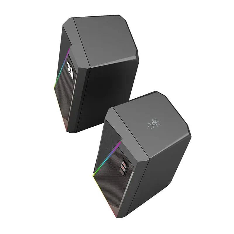 REDRAGON 2.0 Satellite Speaker ANVIL 2 x 3W RGB USB|Aux Gaming Speaker – Black Y.M Techprops