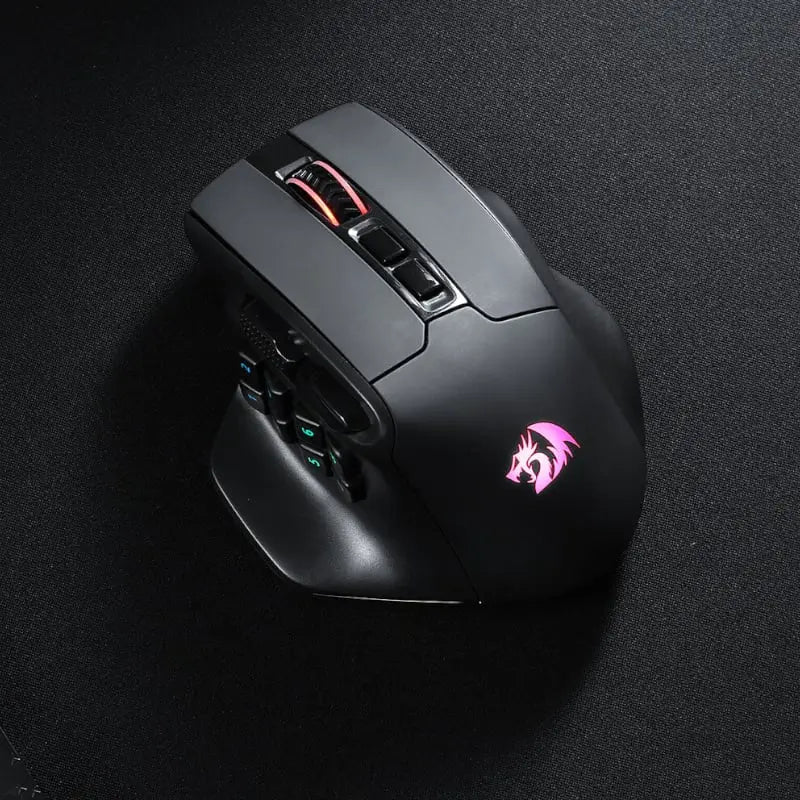 REDRAGON Aatrox Wireless 6200DP RGB MMO Gaming Mouse – Black Y.M Techprops