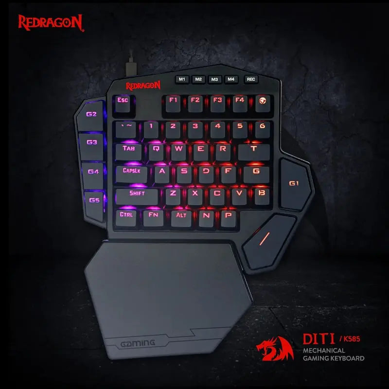 REDRAGON Diti Elite Pro One-Handed RGB Wireless Mechanical Gaming Keyboard – Black Y.M Techprops