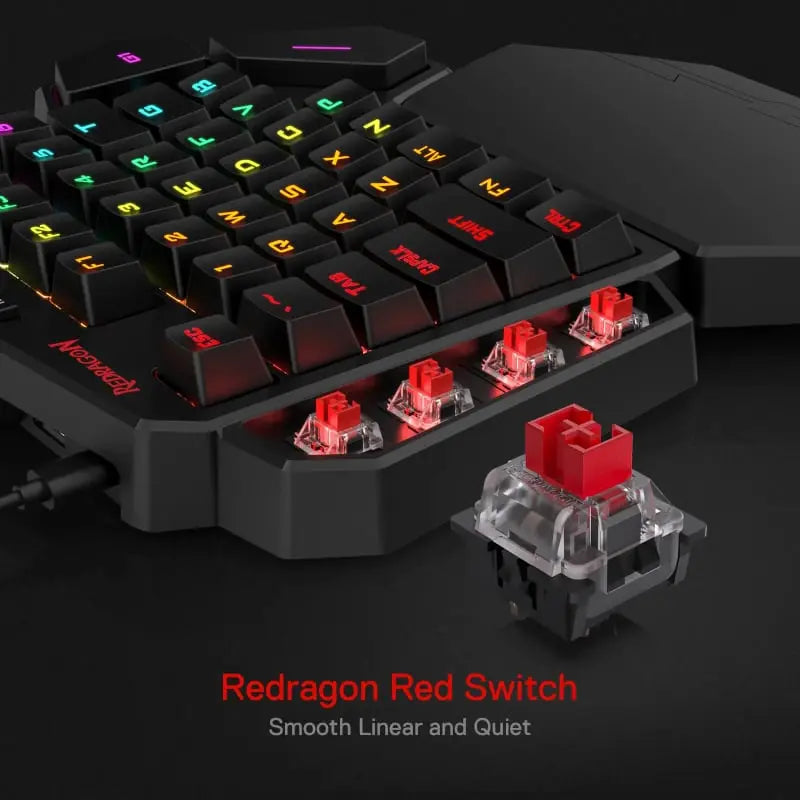 REDRAGON Diti Elite Pro One-Handed RGB Wireless Mechanical Gaming Keyboard – Black Y.M Techprops