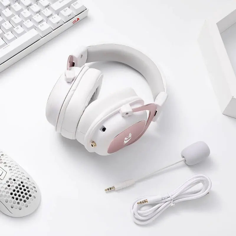 REDRAGON Over-Ear ZEUS 2 USB Gaming Headset – White Y.M Techprops