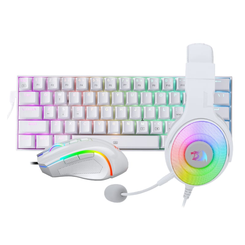 REDRAGON 3IN1 MS|HS|KB WIRED COMBO – WHITE Redragon