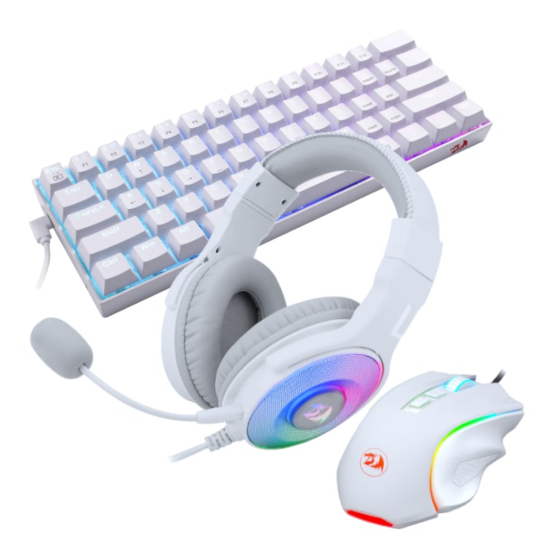 REDRAGON 3IN1 MS|HS|KB WIRED COMBO – WHITE Redragon