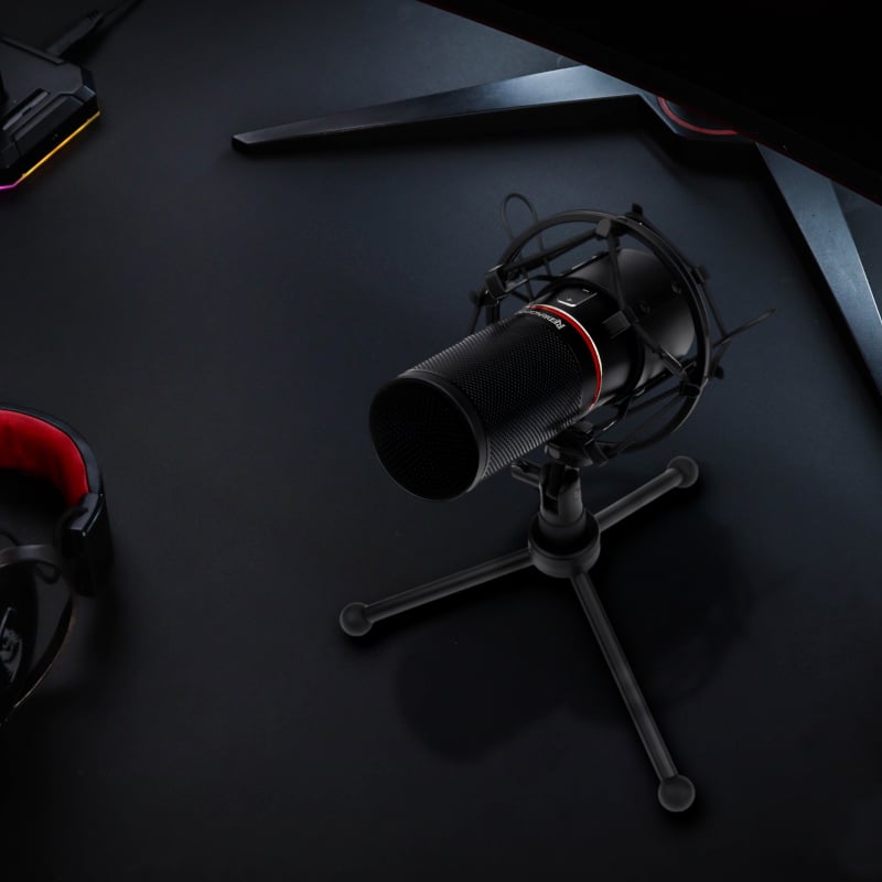 REDRAGON BLAZAR Cardioid USB Gaming Mic and Tripod – Black Redragon