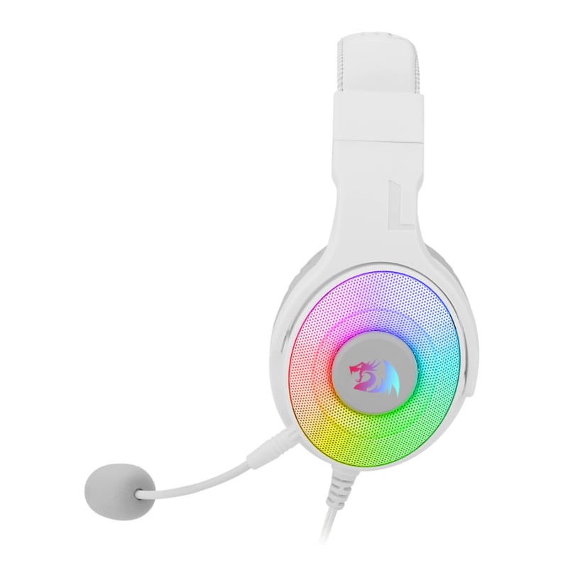 REDRAGON Over-Ear PANDORA USB (Power Only)|Aux (Mic & Headset) RGB Gaming Headset – White Redragon