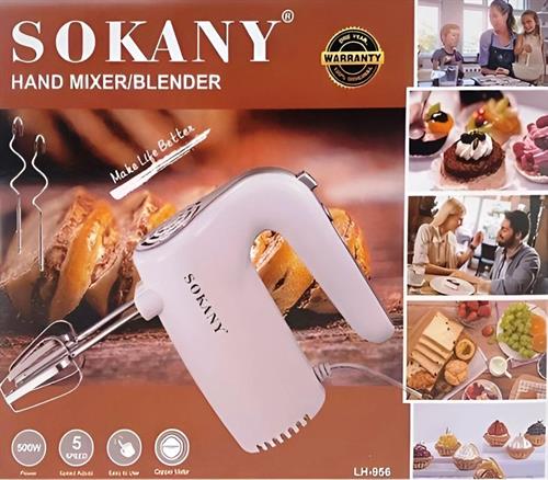 Sokany Hand Mixer White 500w with Attachments Sokany