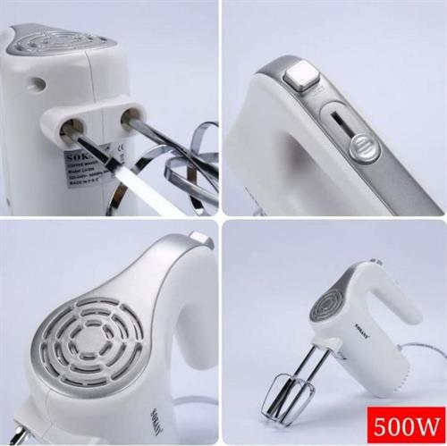 Sokany Hand Mixer White 500w with Attachments Sokany