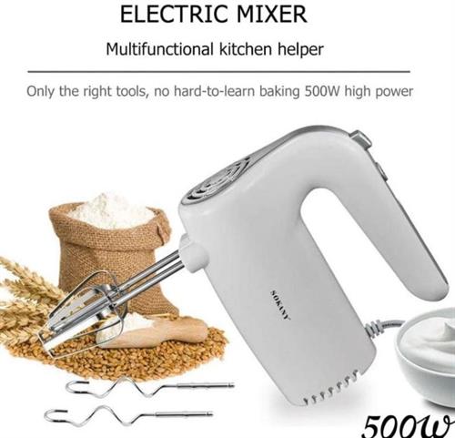 Sokany Hand Mixer White 500w with Attachments Sokany