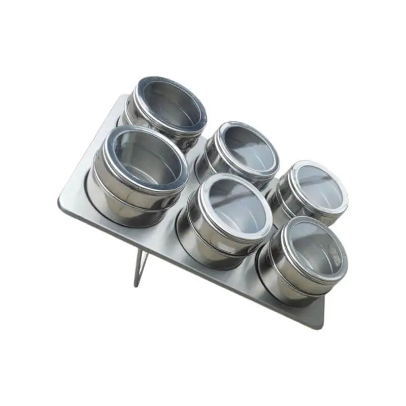 Stainless Steel Magnetic Spice Rack 6 Piece Y.M Techprops