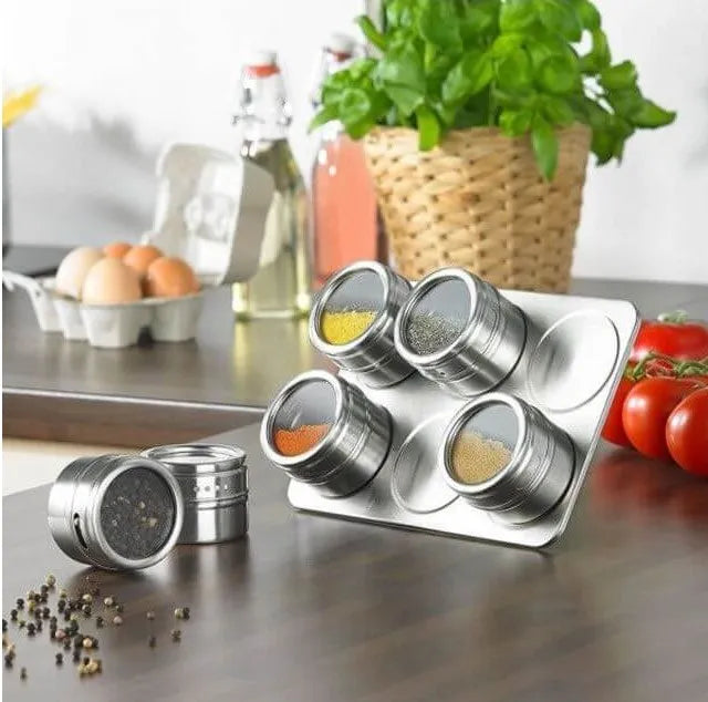 Stainless Steel Magnetic Spice Rack 6 Piece Y.M Techprops