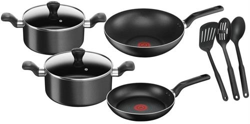 Tefal Supercook 9 Piece Non Stick Cookware Set Black Tefal